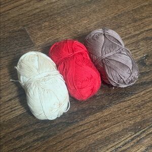 Small Red, Brown and Cream Yarn Set